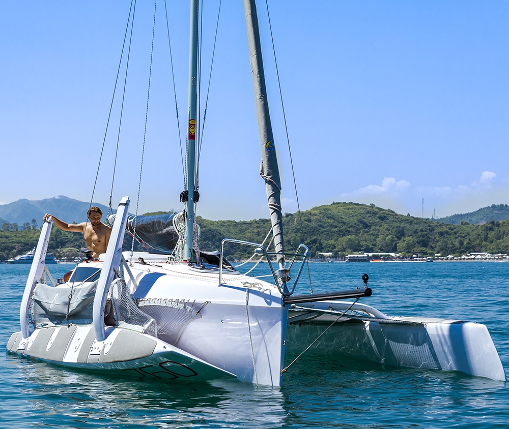 trimaran racing sailboat
