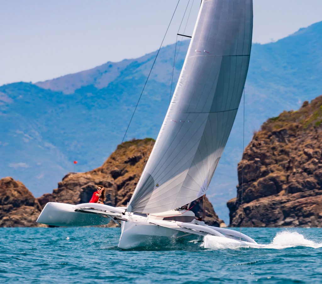 trimaran racing sailboat